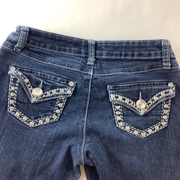 Premium Spice Size 0 Skinny Jeans Rhinestones Stretch Denim - Picture 6 of 12